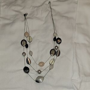 Multi-Strand Neutral Bead Necklace